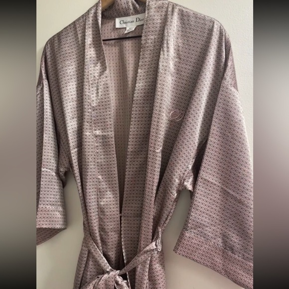 Dior Pink Patterned Silk Robe - Picture 1 of 3